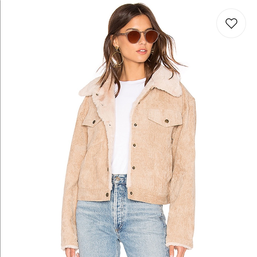 Revolve MinkPink Corduroy Fur Jacket